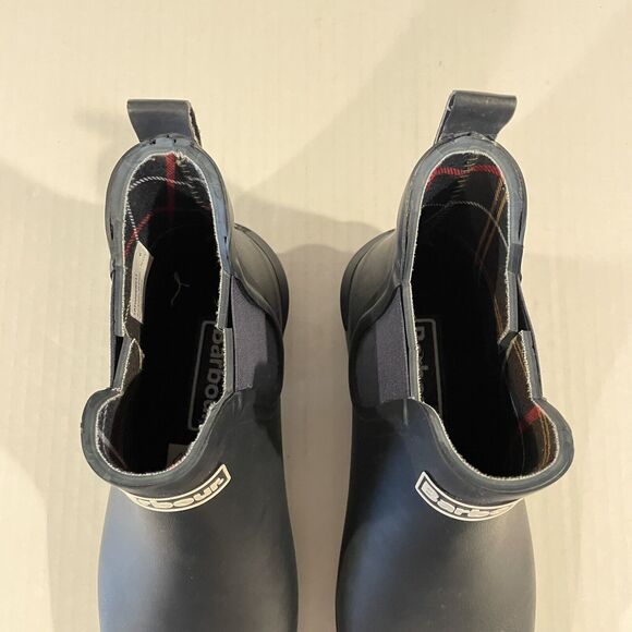 Barbour Wilton Chelsea Wellington Wellies Navy Rubber Rain Boots Women's size 6 - Picture 9 of 14